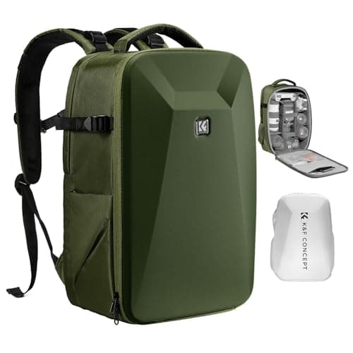 K&F CONCEPT Camera Backpack,Hardshell DSLR Photography Camera Bag (Green)
