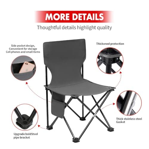 WY8 Ultra-Light Camping Chair – Compact, Foldable, and Portable Chair with Carrying Bag for Picnics, Fishing, Hiking & Outdoor Activities – Supports up to 100kg — view 4