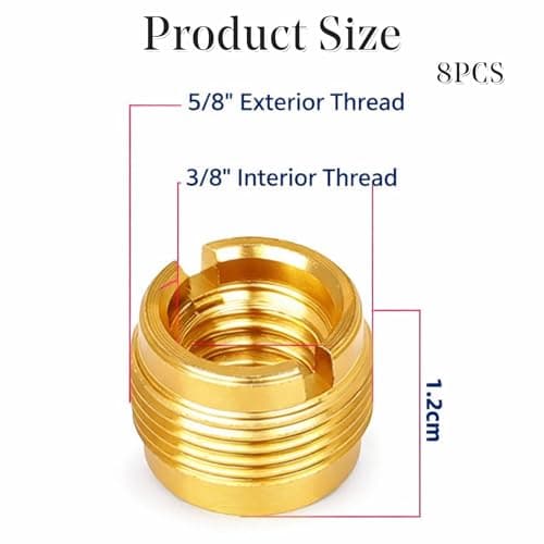 ApexPine 8 Pcs 5/8" Male to 3/8" Female Mic Thread Adapters — view 2
