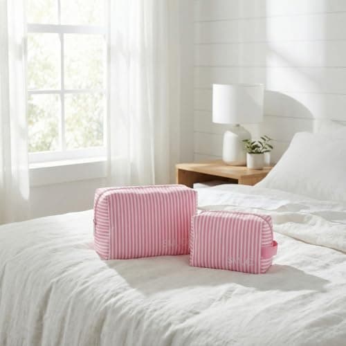 SMUG Wash Bag | Waterproof Travel Toiletry Bag for Travelling, Gym & Shower | Toiletries, Cosmetics & Makeup Bag | Large Washbag for Men & Women | Stylish & Easy to Clean | Candy Stripe — view 2