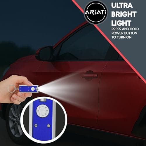 2-Pack Mini LED Keychain Flashlights | Compact and Bright Pocket Torch with Key Chain & Built-In Batteries | Keyring Mini Torch LED Light for Camping Outdoor Adventures, Emergencies & Everyday Use — view 2