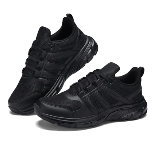 RTOUNT Womens All Black Trainers Women Mesh Tennis Non Slip Running Sneakers Womens Breathable Casual Walking Shoes for Gym Travel Work Training Size 4 — view 4