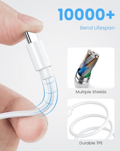 [30CM, 10-Pack] Multi Short USB C/Lightn-ing/Micro Mixed Cables, Multiple Fast Charge & Sync Short USB Cables Bulk for Charging Station for iPhone17&15, iPhone5-14, iPads, Mobiles, Tablets - White — view 4