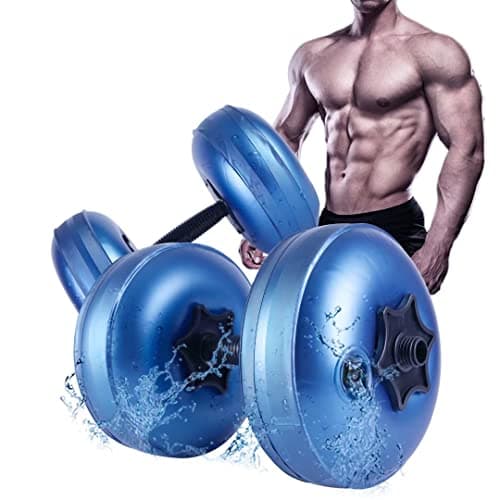 DEIRIS Water Filled Dumbbell Sets, Adjustable Weights 8~10kg, PVC Portable Foldable, For Home And Gym Fitness Exercise Workout Training, Hand Arm Training (Blue)