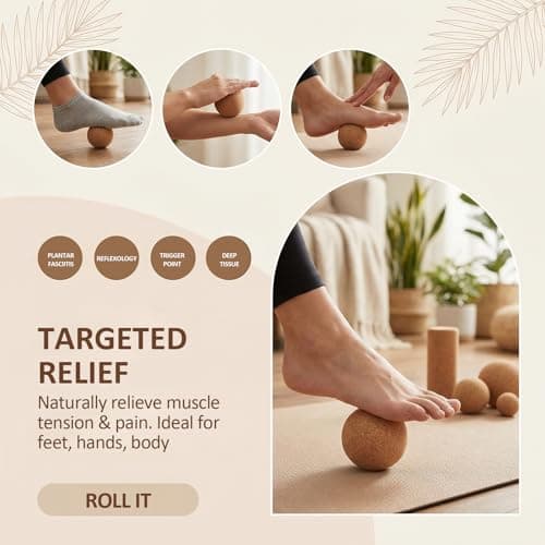 Asheyya Ankle Balance Board, 4 In1 Cork Foot Strengthener Trainer Set with Balance Blocks, Roller, Massage Ball, Toe Bands for Foot Strength — view 4