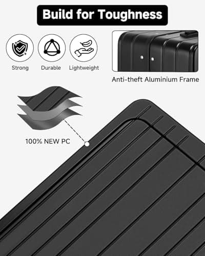 Sea choice Front Opening Luggage with Laptop Compartment Top Open Suitcase PC Hard Shell Suitcase with Cupholder USB Port Spinner Wheels — view 6