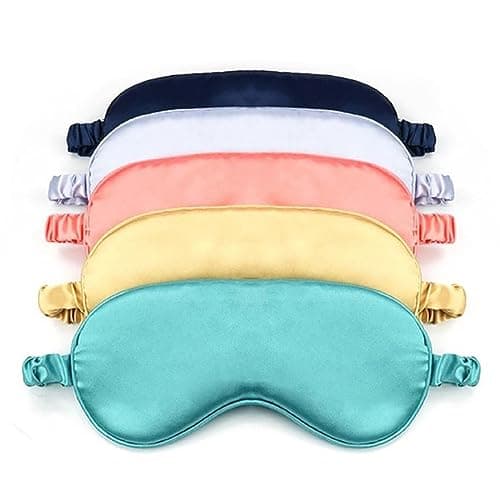 Van Der Linn Pure Organic Silk Eye Mask Soft Relax Travel Filled Blindfold Satin (Silver Eye Mask) — view 4