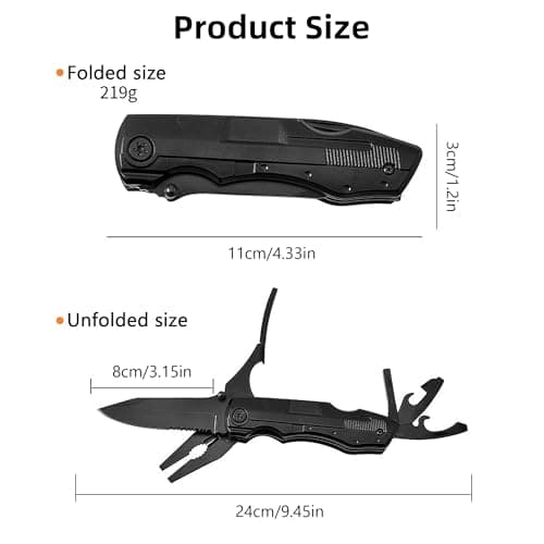 Foyscr 5-in-1 Foldable Stainless Steel Multi-Tool Pliers with Oxford Bag – Perfect for Camping & Fishing, Great for Men — view 2