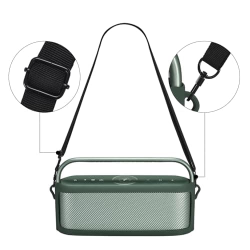 Silicone Case Sleeve Compatible for Soundcore Motion X600 Portable Bluetooth Speaker Accessories Travel Carry Rubber Skin Case Motion X600 Protection with Adjustable Strap (Green) — view 4