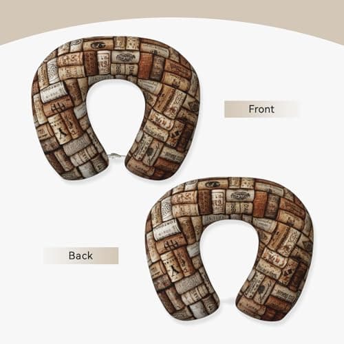 FSCEV Wine Cork Memory Foam Travel Pillow For Adults Basics Semicircular Neck Pillow Holiday Essentials — view 3