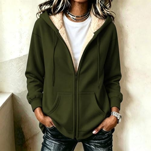 Fleece Bed Jacket Teddy Fleece Jacket Zip Up Hoodies for Women UK — view 2