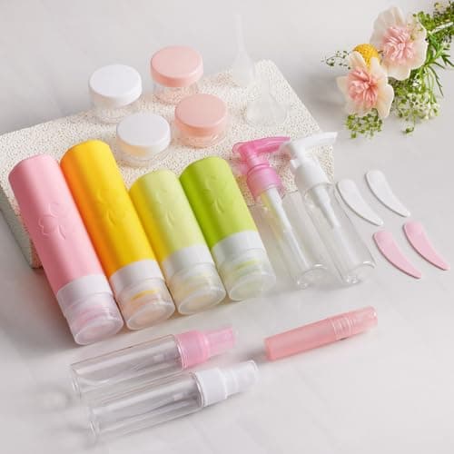 INSFIT 23 Pack Travel Bottles for Toiletries, TSA Approved Silicone Travel Size Toiletries with Toiletry Bag, BPA Free Leak Proof Refillable Travel Essentials for Shampoo Conditioner Lotion — view 6