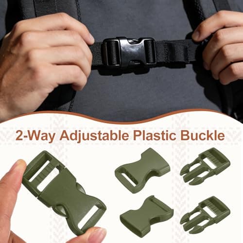 PATIKIL 6 Pcs 1" Quick Side Release Buckle Plastic Buckle Clip Dark Green — view 4