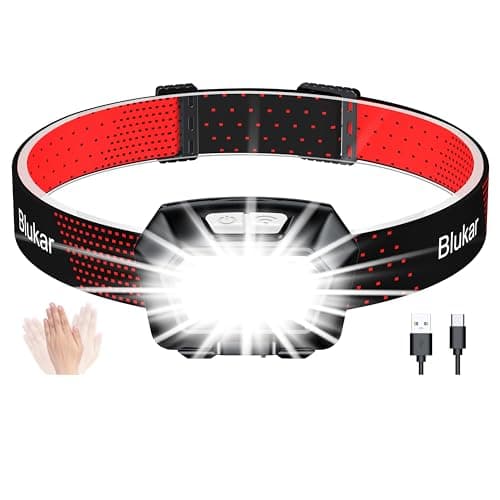 Blukar Head Torch Rechargeable, 2000L Super Bright LED Headlamp Headlight