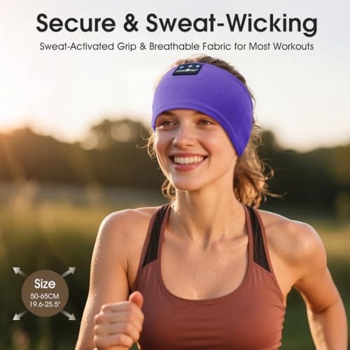 MUSICOZY Sleep Headphones Headband for Side Sleepers Cool & Breathable Mesh — view 4