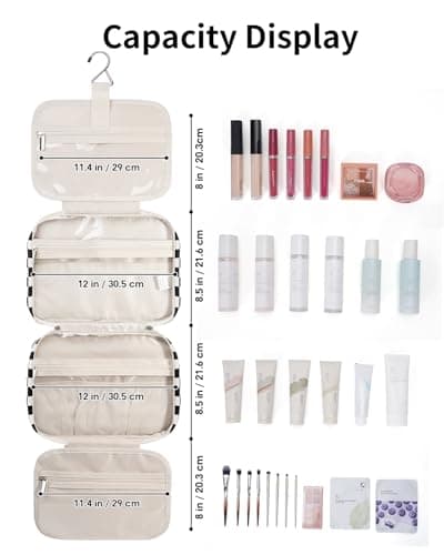 Narwey Large Hanging Travel Toiletry Bag for Women, Wash Bag for Toiletries — view 5