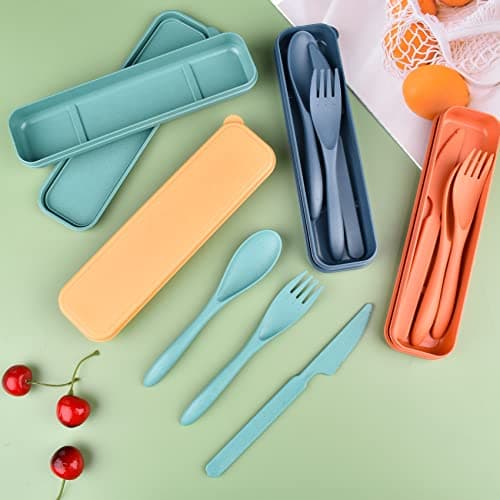 4Pcs Plastic Travel Cutlery Set, Utensil Set for Camping Lunch Box — view 3