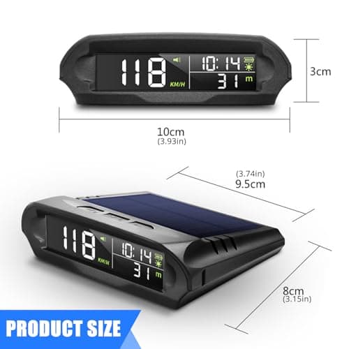 KMGDM Car Head Up Display Solar Powered 1000mAh Battery Ideal for Daily Commute and Long Distance Travel Improves Road Dashboard Information Projector — view 3