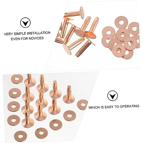 Tofficu 10 Sets Leather Rivets Kit Alloy Metal Leather Rivets for Luggage and Bag Repair Rustproof High Strength with Easy Installation Bag Fasteners — view 6
