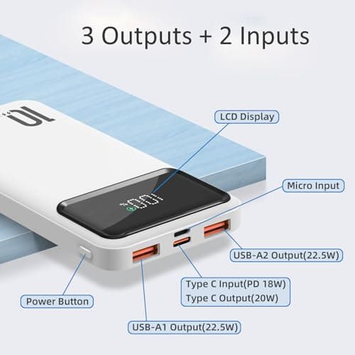 Power Bank 10000mAh, 5V/2.4A Dual USB A Fast Charging Portable Charger, Slim Lightweight External Battery Pack for iPhone 14 13 12 11 iPads Android and More — view 5