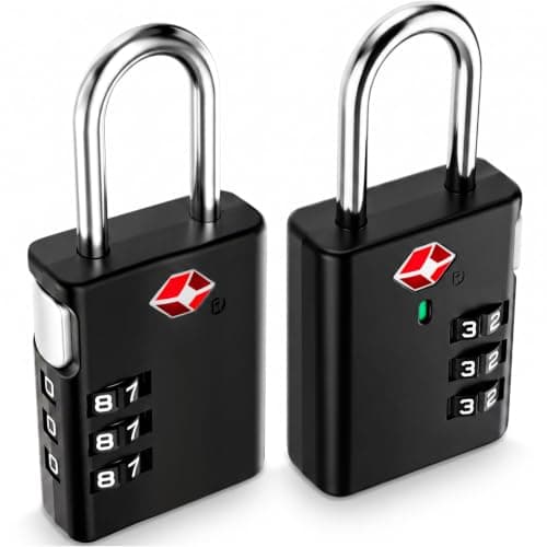 LUGGEX Suitcase Locks, TSA Approved Luggage Locks (Black,2)