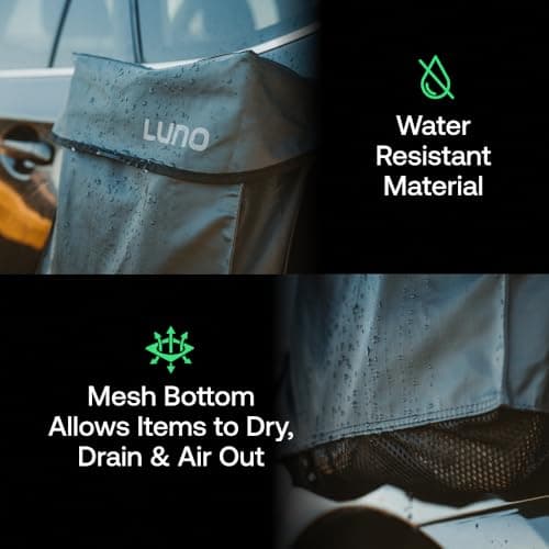 LUNO Magnetic Gear and Shoe Storage Bag - Water Resistant, Magnetic Attachment, Quick-Dry Mesh Bottom | Quick and Easy Install | Great for Shoes, Gear, or Trash While Camping — view 5