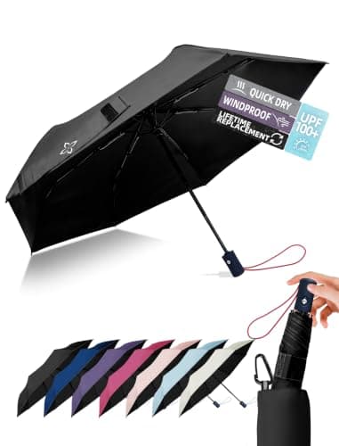 LILAC Compact Travel Umbrella，Windproof Umbrella for Rain and Sun