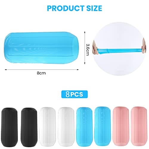 8 PCS Elastic Sleeves for Travel, Silicone Leak Proof Sleeve Travel Covers, Reusable Travel Bottle Covers for Toiletries, Travel Size Toiletry Containers Accessories Travel Necessities — view 2
