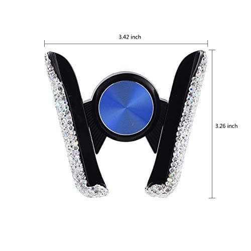 JSCARLIFE Bling Bling Air Vent Mount Phone Holder Crystal Rhinestone Car Stand Phone Holder for GPS Screen MP5(Silver) — view 2