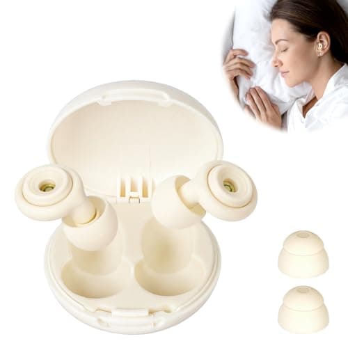 ALIIP Ear Plugs for Sleeping, Reusable Silicone Noise Cancelling Earplugs with 7 Ear Tip Sizes(XS/S/M/L) & Portable Case, Comfortable Hearing Protection for Work, Travel & Focus,White
