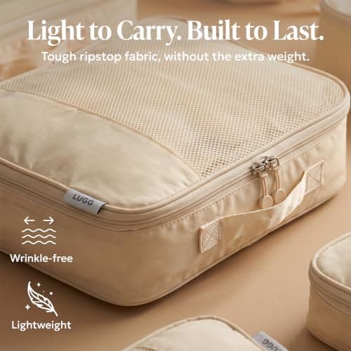 LUGG 8 Set Compression Packing Cubes for Suitcases – Suitcase Organiser Set, Lightweight 290D Polyester Waterproof Travel Bags, Luggage Packing Organizers, Travel Essentials for Men & Women — view 4