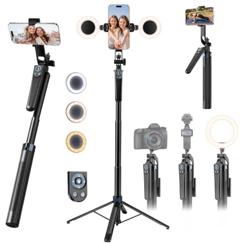 DMYWB 71" Phone Tripod with 2 LED Lights & Wireless Remote