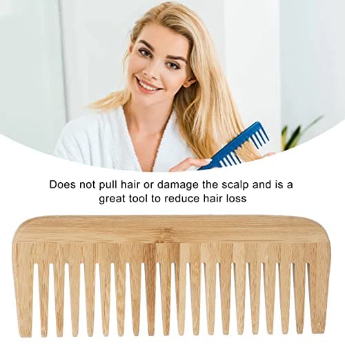 Taidda Wooden Wide Tooth Comb Scallop Design Hair Comb for Women Home Travel Bamboo — view 2