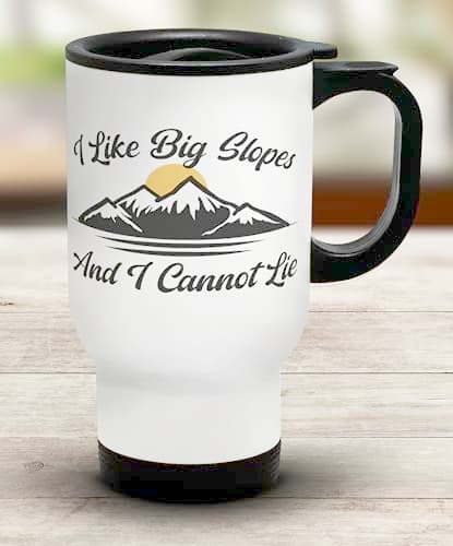 Shopagift Funny Skiing Travel Mug I Like Big Slopes Ski Lover Stainless Steel 14oz Cup — view 2