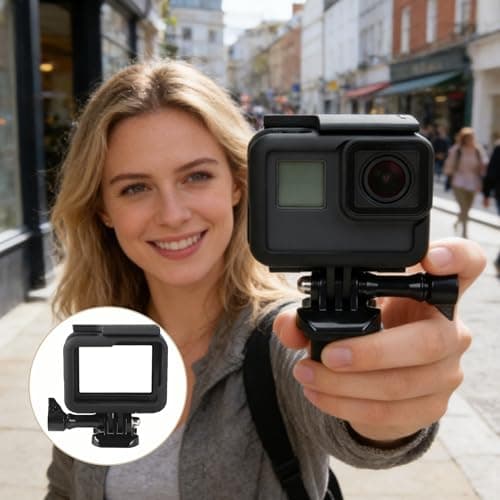Hero 7/6/5/(2018) Frame Mount Case – Top Open Protective Housing with Quick Release Bracket & Screen Protector, Black Action Camera Frame Mount Accessories — view 5