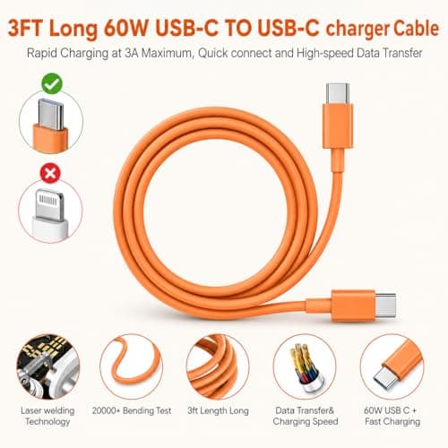 For iPhone 17 16 15 Pro Max 60W USB-C to C Charger Plug and Cable AVS DVS — view 5
