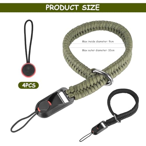 zrfgbxim 2 Pcs Camera Wrist Strap with Quick Release Buckle(4pcs), Quick Release Paracord Rope Camera Hand Straps, Adjustable D Rings Safety Straps for DSLR or Mirrorless Cameras — view 2