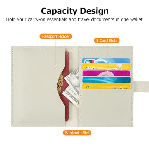 ILIYAH British Passport Holder Wallet - Passport Cover Premium PU Leather Travel Passport Case with Distinctive Design for Men Women (Light Grey) — view 3