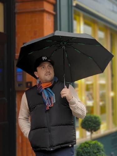 Fulton Performance Hurricane Umbrella Black, Strong Wind Resistant Frame UPF30+ — view 4