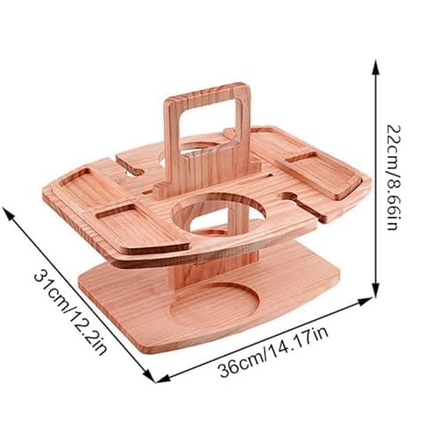 Portable Mini Folding Wine Table - Lightweight Wooden nic Table for Camping Beach and Garden - Easy Carry Khaki Outdoor Accessory — view 2