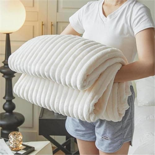 DOTBUY-SHOP Flannel Blanket Soft Throw Blanket, Warm Blankets and Throws, Thickening Throw fit all Season, Versatile Flannel Blankets For Sofas, Bed, Travel (150x200cm,Coral) — view 2
