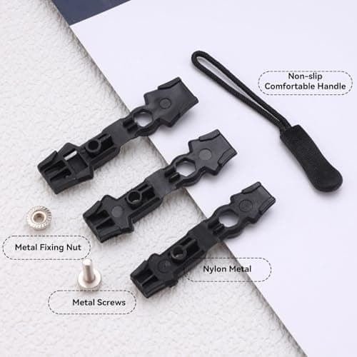 9 Pcs Universal Zipper Repair Kit,3 Sizes Zipper Repair Kit, Removable Zippers Repairs Puller Replacement,for Different Sizes of Quilt,Clothes,Jeans,Backpacks,Wallets,Luggage,Suitcases (Black) — view 5