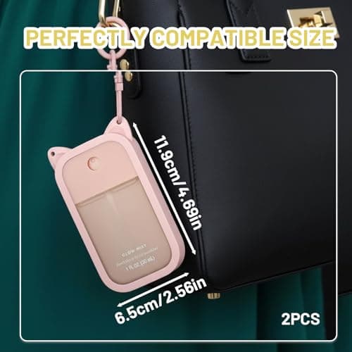 2 Pack Hand Sanitizer Case, Spray Hand Sanitiser Cover with Keychain for Travel, Portable Protection for Hand Sanitiser Spray — view 2