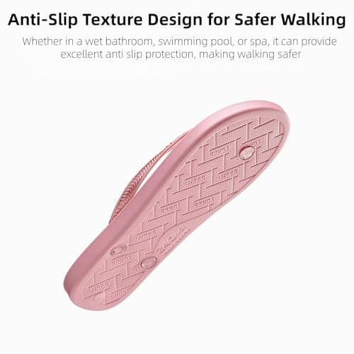 JaYouhe Womens Quick-Dry Flip Flops with Non-Slip Sole & Comfort Cushioning | Water-Resistant Beach Pool Shoes for Women, Lightweight Summer Sandals for Outdoor Swimming, Hiking, Travel — view 5