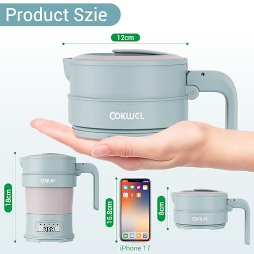 Collapsible Electric Travel Kettle, 0.7L Foldable Portable Water Boiler — view 4