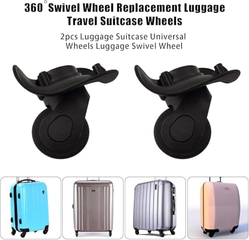 Flylin Luggage Suitcase Wheel 1 Pair, 360 Swivel Replacement for Trunk — view 5