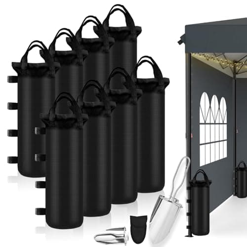 YUJUVI Gazebo Weights Sand Bags 8 Pack Gazebo & Tent Sandbag Weights Wind Sandbags Weights for Gazebo Legs Grade Heavy Duty Weights Bag Sandbags And shovel for Gazebo, Tent, Marquee, Carport