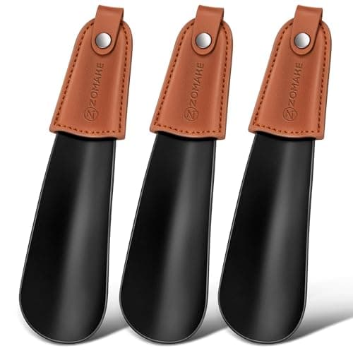 ZOMAKE Metal Shoe Horn, Small Shoehorn for Men Women Kids (3pcs 19cm)