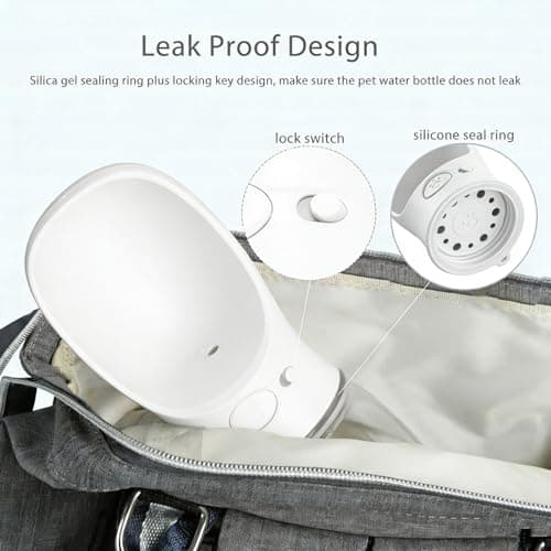 COTOP Dog Water Bottle, Portable Dog Drinking Bottle, White, 350ml — view 2
