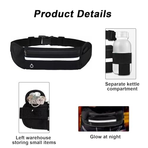 Slim Running Belt - Ultra Light Reflective Run Belt for Men & Women, Adjustable Waist Pack for Phone, Keys, and Essentials, Ideal for Running, Hiking, and Fitness — view 5
